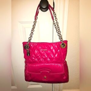 Coach Paten Leather handbag Pink quilted